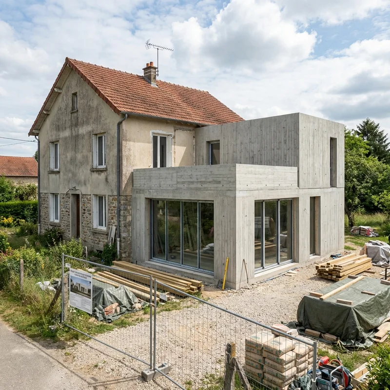 Extension en béton architectonique au Vésinet